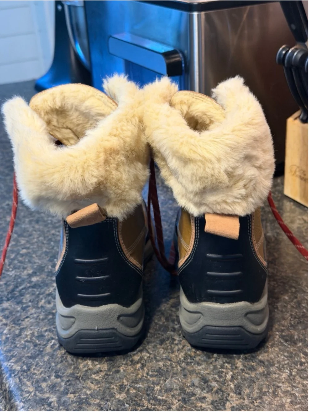 Clarks Mazlyn Arctic Duck Boots US Womens Brown Leather Faux Fur